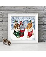 Letistitch borduurpakket Snowy kittens L8087 telpatroon