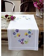 Borduurpakket voorbedrukte loper viooltjes