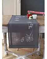 Vervaco borduurpakket voorbedrukte loper Witte bloemen en grassen pn-0165300 40x100 cm