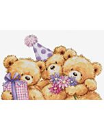Luca-s borduurpakket Party bears B1411 telpatroon