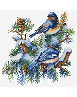 Luca-s borduurpakket winter birds B2418 telpatroon