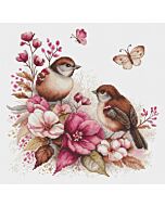 Luca-s borduurpakket spring birds B2420 telpatroon