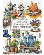 Luca-s borduurpakket garden plants B2424 telpatroon