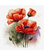 Luca-s borduurpakket klaprozen B7024 telpatroon