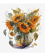 Luca-S borduurpakket Vaas met Zonnebloemen B7025 telpatroon