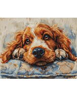 Luca-s borduurpakket slaperige hond BU5058 telpatroon