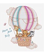 Luca-s borduurpakket luchtballon met wilde dieren b1191