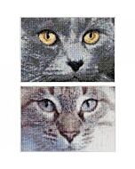 2 Borduurpakketten poezen luna en jack van Thea Gouverneur 541