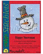 Mouseloft borduurpakket kerstkaart vrolijke sneeuwpop M32stl telpatroon incl. kaart & envelop