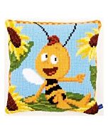 Voorbedrukt kruissteekkussen  Willy de bij op zonnebloem II van studio 100 vervaco pn-0154468