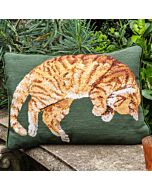 Ehrman borduurkussenpakket slapende kat groen/Marmalade Cat Green