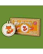 Crafty Mini Kit borduurpakket matchbox vos MB-017 incl. kleine borduurring & sleutelhangertje