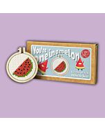 Crafty Mini Kit borduurpakket matchbox watermeloen MB-023 incl. kleine borduurring & sleutelhangertje