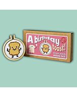 Crafty Mini Kit borduurpakket matchbox lachende toast MB-038 incl. kleine borduurring & sleutelhangertje