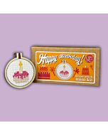 Crafty Mini Kit borduurpakket matchbox verjaardagstaartje MB-042 incl. kleine borduurring & sleutelhangertje