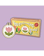 Crafty Mini Kit borduurpakket matchbox tulp MB-060 incl. kleine borduurring & sleutelhangertje
