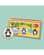 Crafty Mini Kit borduurpakket matchbox pinguïn incl. kleine borduurring & sleutelhangertje