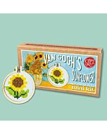 Crafty Mini Kit borduurpakket matchbox zonnebloem MB-191 incl. kleine borduurring & sleutelhangertje