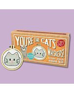 Crafty Mini Kit borduurpakket matchbox zwarte kat MB-208 incl. kleine borduurring & sleutelhangertje