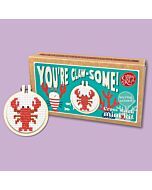 Crafty Mini Kit borduurpakket matchbox kreeft MB-216 incl. kleine borduurring & sleutelhangertje