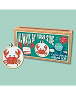Crafty Mini Kit borduurpakket matchbox krab MB-218 incl. kleine borduurring & sleutelhangertje