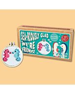 Crafty Mini Kit borduurpakket matchbox zeepaard vriendjes MB-220 incl. kleine borduurring & sleutelhangertje
