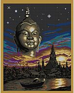 Borduurpakket Boudha met telpatroon van Marie Coeur om te borduren