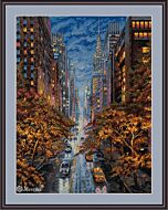 Borduurpakket met telpatroon herfst in de stad Merejka k172