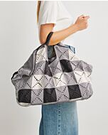 Pingouin Granny Squares tas vichy rood/roze garenpakket