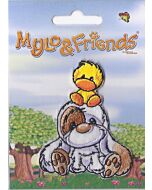 Mylo & Friends zittend met een kuikentje op hoofd applicatie 