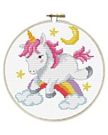 Voorbedrukt borduurpakket Eenhoorn Frolic Needleart World 240.056