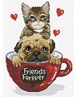 Voorbedrukt borduurpakket friends forever op aida Needleart World 340.041
