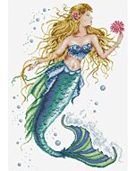 Voorbedrukt borduurpakket zeemeermin op aida Needleart World 440.105