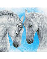 Voorbedrukt borduurpakket horse prayer op aida Needleart World 450.042