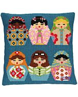 Pako borduurkussen gelukspoppetjes 160.801 voorbedrukt borduren