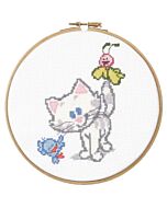 Pako borduurpakket Woezel en Pip buurpoes met vogeltje en vlinder 271.051