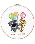 Pako borduurpakket Woezel en Pip geboorte met ballonnen 271.052