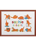 Pako geboortetegel Dikkie Dik ondeugende rode kater 272.020 borduren 