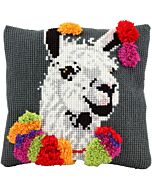 Pako knooppakket / kruissteek borduurpakket Hippe Lama 012.001 kussen