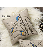 Permin borduurpakket kussen ijsvogels 83-1316 met telpatroon
