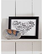 Borduurpakket love en hart van Permin