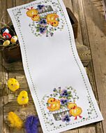 Permin tafelloper kippen in de mand 63-9110 met telpatroon borduren