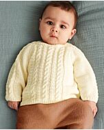 Phildar baby kabeltruitje breien van Lambswool (215, m28)