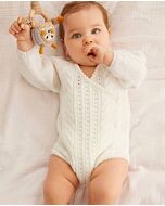 Phildar baby rompertje met kabels breien van Phil Super Baby (215, m41)
