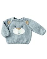 Phildar baby trui met beer breien van super baby