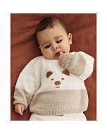 Phildar baby trui met beertje breien van Phil Caresse (215, m14)