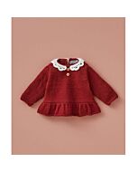 Phildar baby truitje breien met een gehaakte kraag van Phil Merinos 3.5 (200, m16)