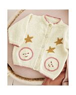 Phildar baby vest met sterren en maantjes breien van Merinos 3,5 (215, m6)
