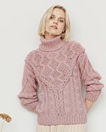 Phildar dames kabeltrui met col breien van Phil Irlandais