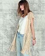 Phildar dames vest met franjes haken van Phil coton 4